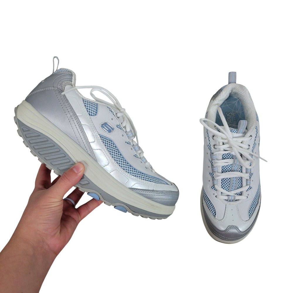 Skechers Shape-ups Sneakers White Blue Size 8.5